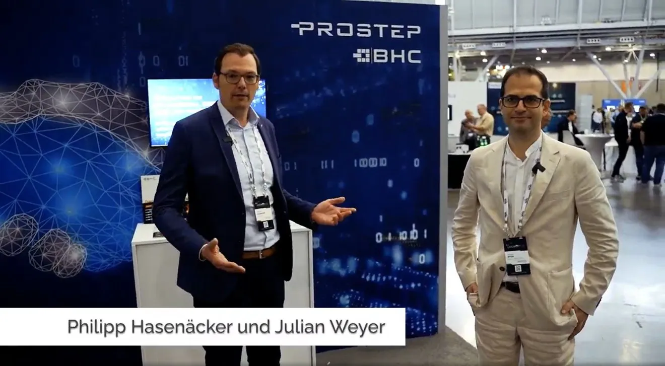 Philipp Hasenäcker und Julian Weyer erläutern im Video, warum BHC und Prostep für 100%PLM und 100%ALM stehen